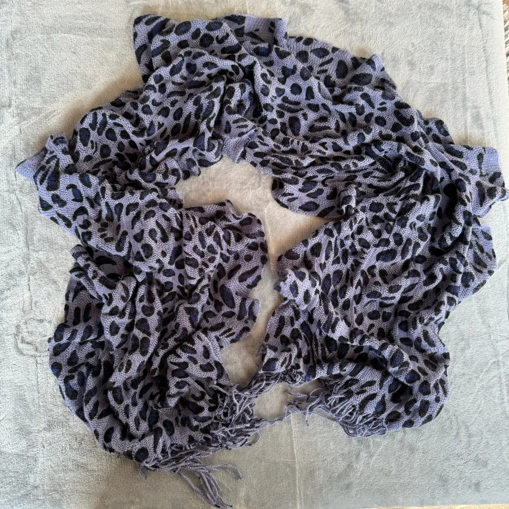 Blue and Purple Leopard Print‎ Scarf